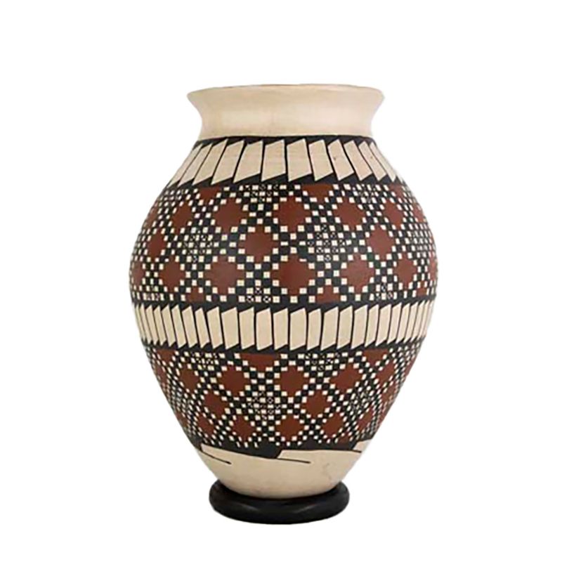 MATA ORTIZ RED &amp; BLACK CONE VASE-JUAN RODRIGUEZ