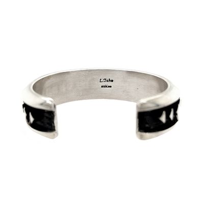 SILVER TRI CUFF BRACELET NAVAJO-L. TAHE