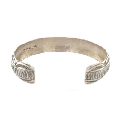 SILVER TURQUOISE &amp; CORAL CUFF BRACELET NAVAJO - GS