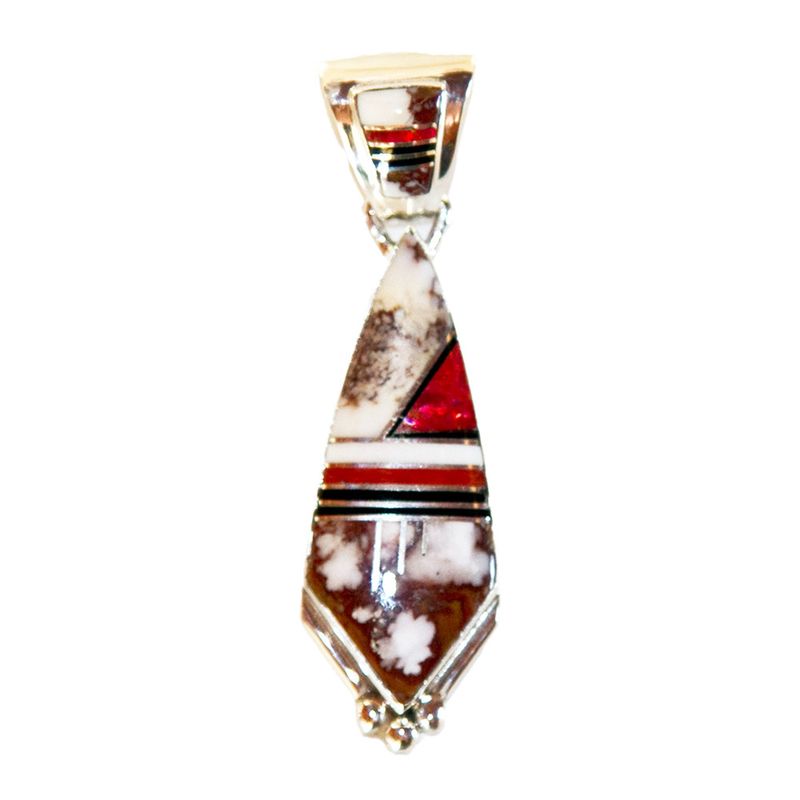 SILVER INLAY PENDANT NAVAJO-C.WEBSTER