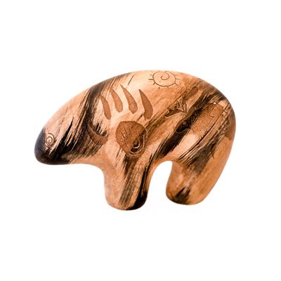 "LIL BEAR FETISH" Petroglyph Pottery 6x3.5x2