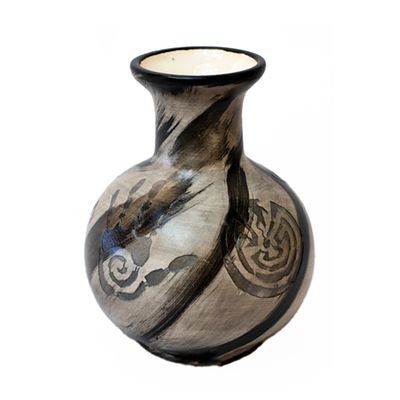 "DESERT FLOWER VASE" Petroglyph Pottery 7.5x5x5