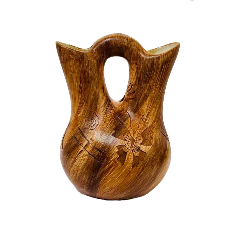 "WEDDING VASE" Petroglyph Pottery 9.5”x6”x4”