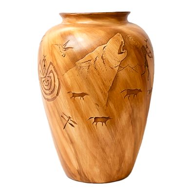 "SACRED VASE" Petroglyph Pottery 16.5x12