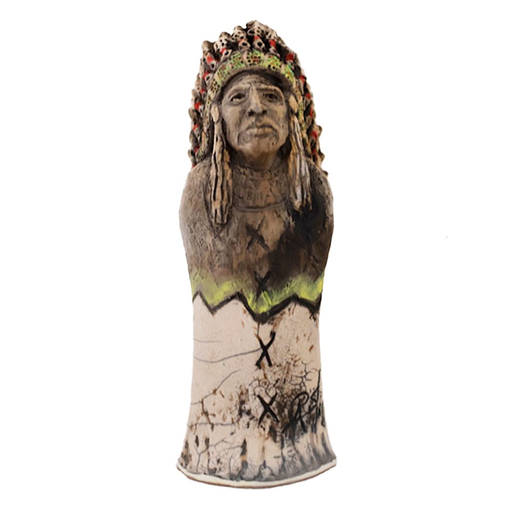 CHIEF MEDICINE MAN 9x3 Clay Sculpture