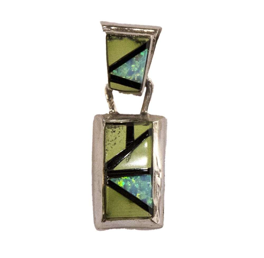 SILVER INLAY LINK PENDANT NAVAJO-PF