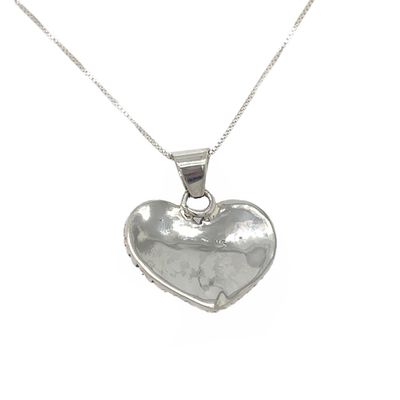 SILVER CORAL HEART NECKLACE NAVAJO - RB