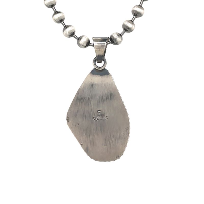 SILVER TURQUOISE PENDANT NAVAJO-ELI SKEETS