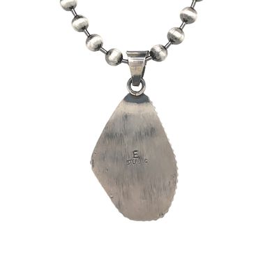 SILVER TURQUOISE PENDANT NAVAJO-ELI SKEETS