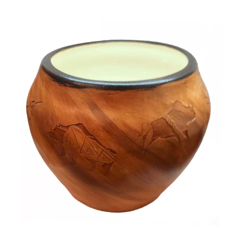 "SHAMAN SONG" Petroglyph Pottery 6.5 x 8