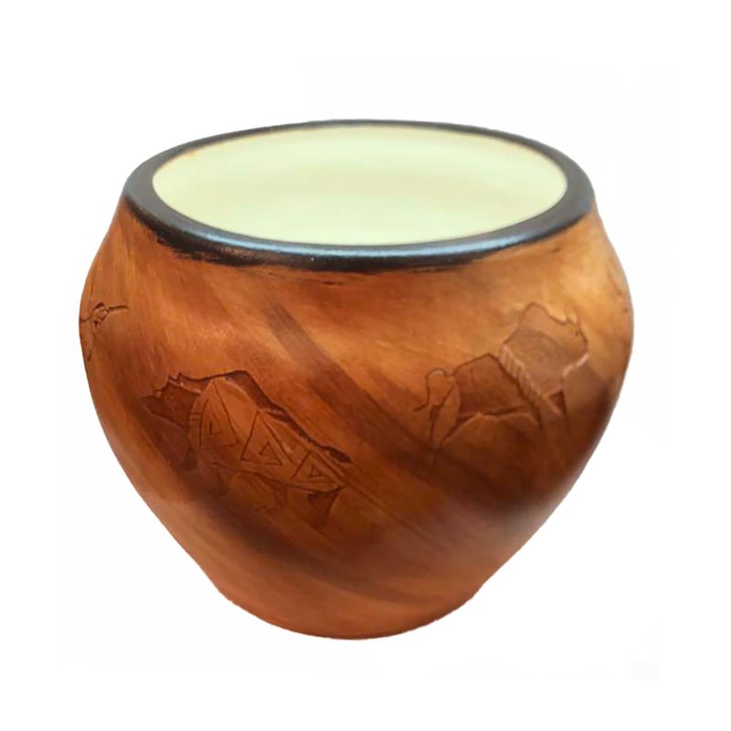 "SHAMAN SONG" Petroglyph Pottery 6.5 x 8