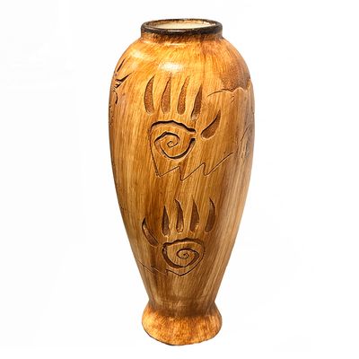 "SHAMAN SONG" Petroglyph Pottery 13 x 6