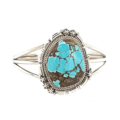 SILVER TURQUOISE CUFF BRACELET NAVAJO - RB