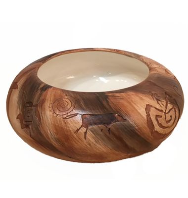 "KOKOPELLI MEDICINE" Petroglyph Pottery 8x3