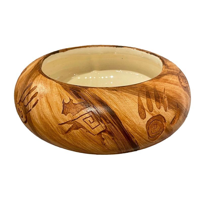 "KOKOPELLI MEDICINE" Petroglyph Pottery 8x3