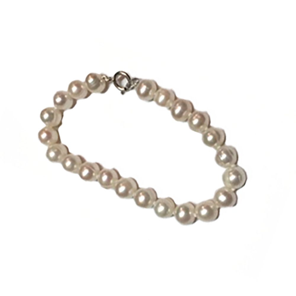 SILVER 8MM PEARL BRACELET