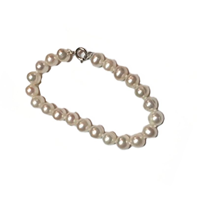 SILVER 8MM PEARL BRACELET