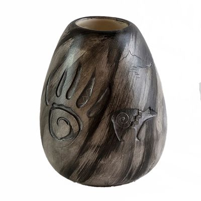 "SHAMAN TALES" Petroglyph Pottery 6x4.5