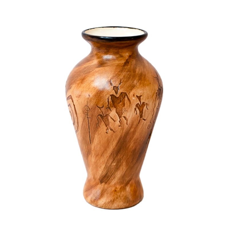 "SPIRIT VASE" Petroglyph Pottery 9.5”x5”