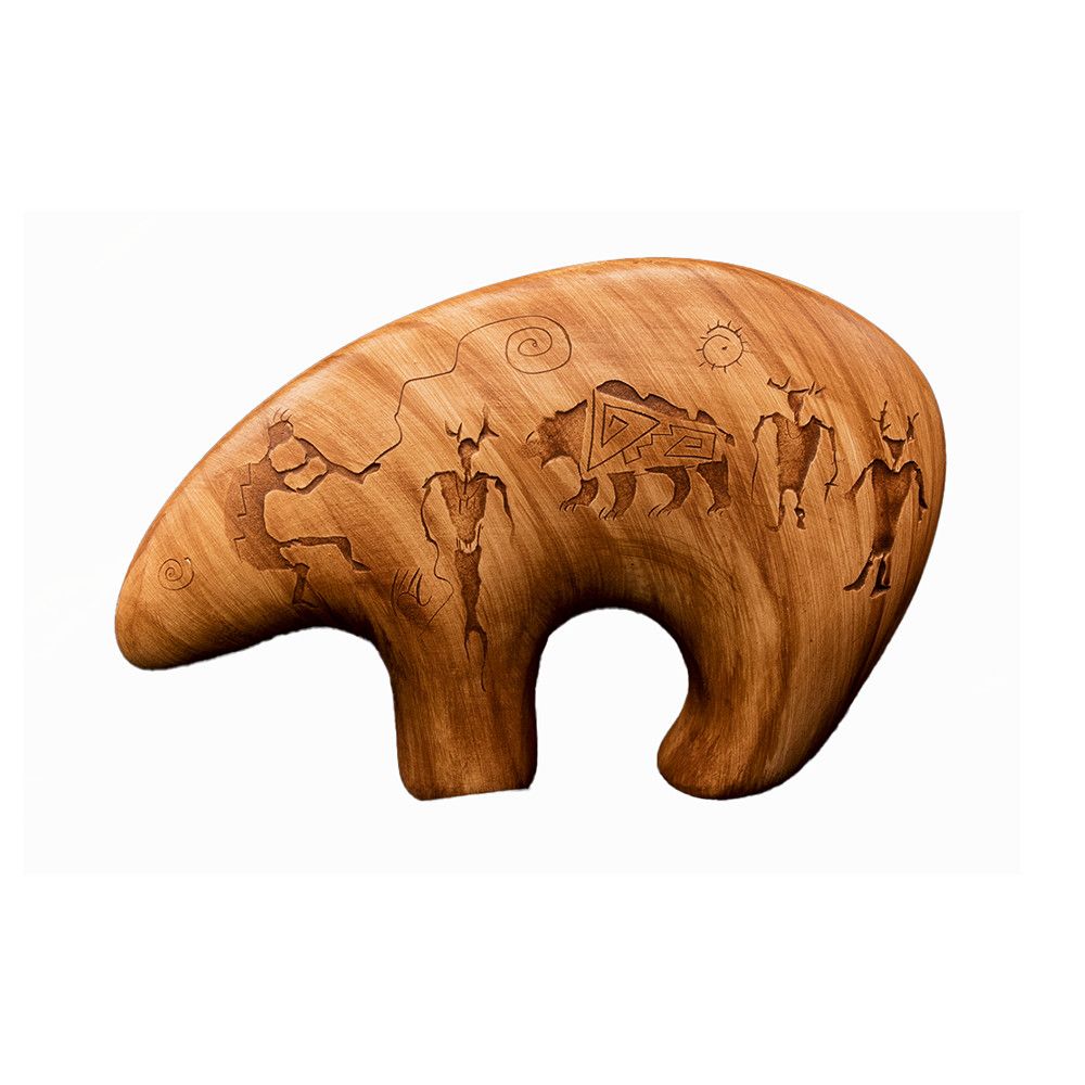 "BEAR FETISH" Petroglyph Pottery 11.5x8x2
