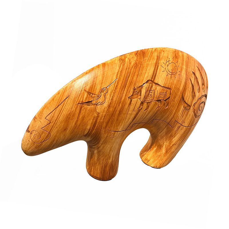 "BEAR FETISH" Petroglyph Pottery 8x11.5x2