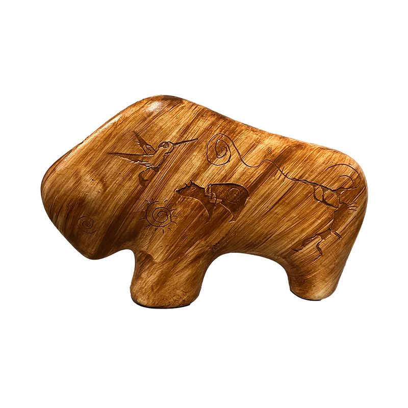 "BISON TALES" Petroglyph Pottery 6x9