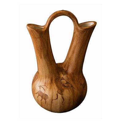 "NAVAJO WEDDING VASE" Petroglyph Pottery 13x8