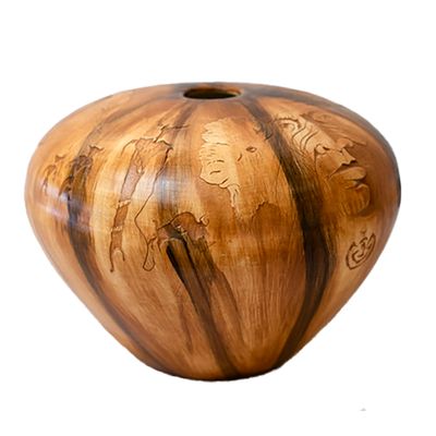 "LARGE SEED POT" Petroglyph Pottery 8x6.5