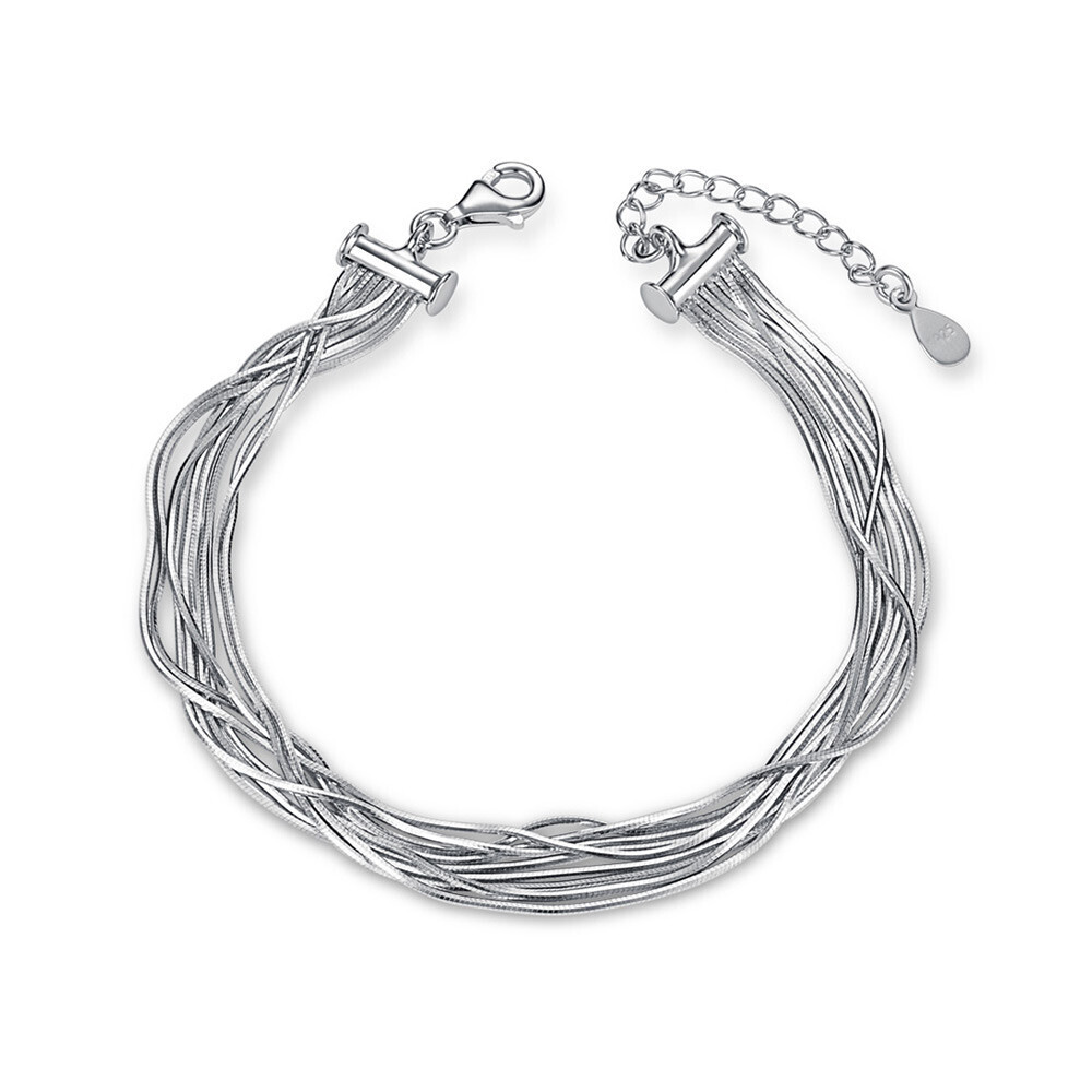 SILVER MULTI STRAND CHAIN BRACELET
