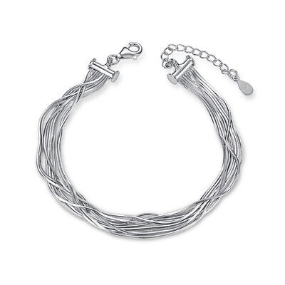 SILVER MULTI STRAND CHAIN BRACELET