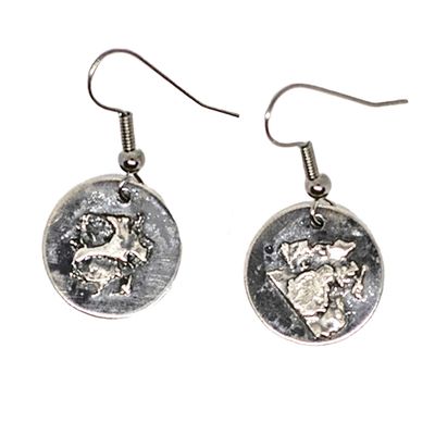 SILVER OXIDIZED TEXTURED ROUND EARRINGS