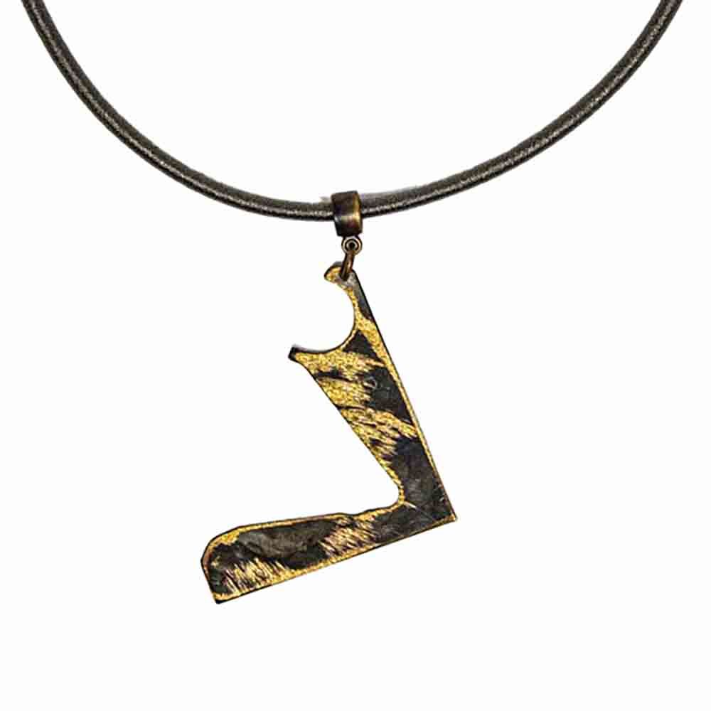 BRONZE ABSTACT PATINA TEXTURED NECKLACE