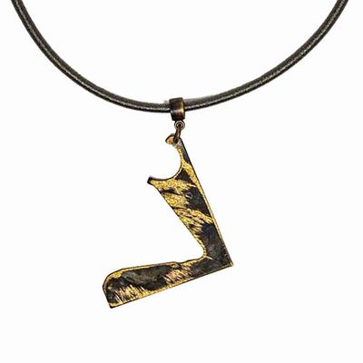 BRONZE ABSTACT PATINA TEXTURED NECKLACE
