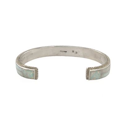 SILVER OPAL INLAY CUFF BRACELET ZUNI - RICKY BOOQUA
