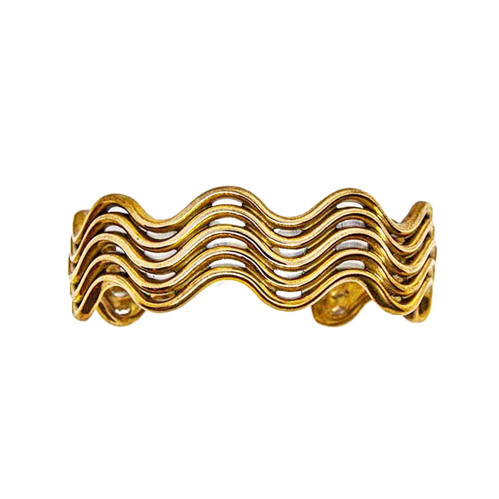 BRONZE WAVE CUFF BRACELET