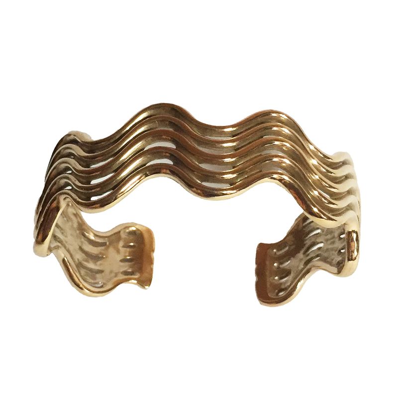 BRONZE WAVE CUFF BRACELET