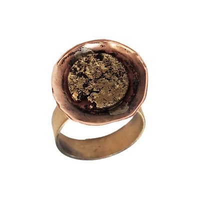 MIXED METALS ROUND CONCAVED RING MIXED METALS ROUND CONCAVED RING
