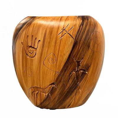 "WHITE SAGE" Petroglyph Pottery 8.5”x8.5”x3”