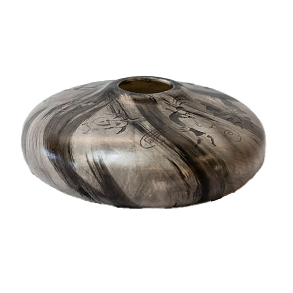 "SM FLAT SEED POT" Petroglyph Pottery 3.5x8.5