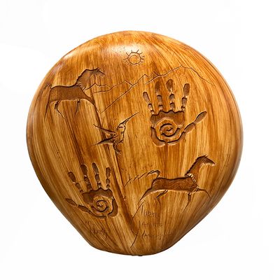 "KOKOPELLI MEMORIES" Petroglyph Pottery 12x11x3 "KOKOPELLI MEMORIES" Petroglyph Pottery 12x11x3