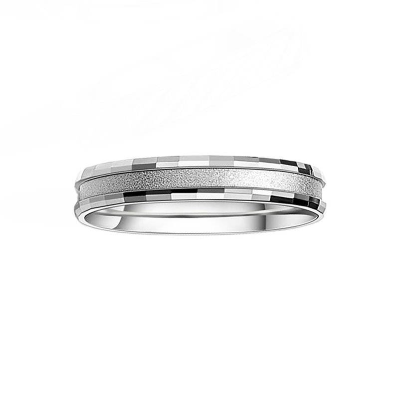 SILVER CHANNEL TEXTURED BAND RING