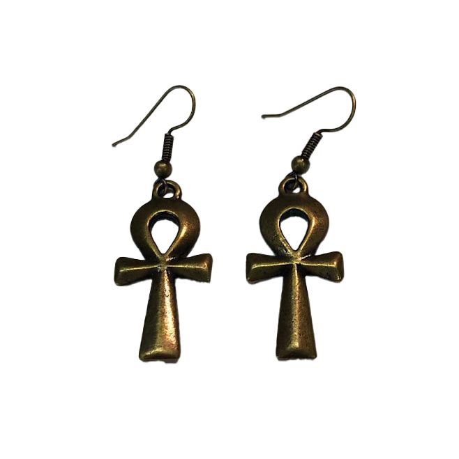 BRASS CAST CROSS EARRINGS KAE031