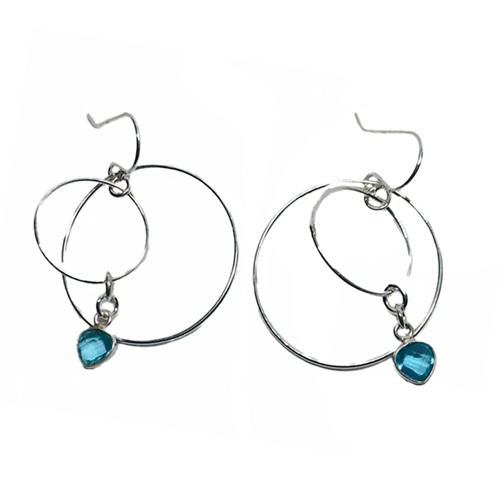 SILVER BLUE TOPAZ EARRINGS ASE020