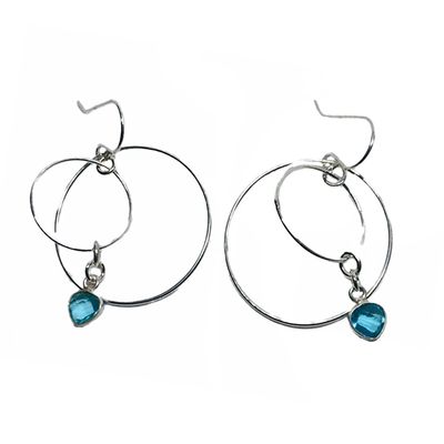 SILVER BLUE TOPAZ EARRINGS ASE020