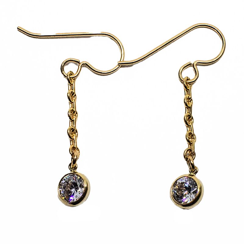 GOLD FILLED CHAIN CZ EARRINGS
