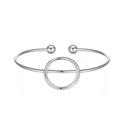 SILVER OPEN CIRCLE CUFF BRACELET