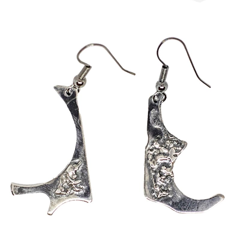 SILVER OXIDIZED MISMATCHED TEXTURE EARRINGS