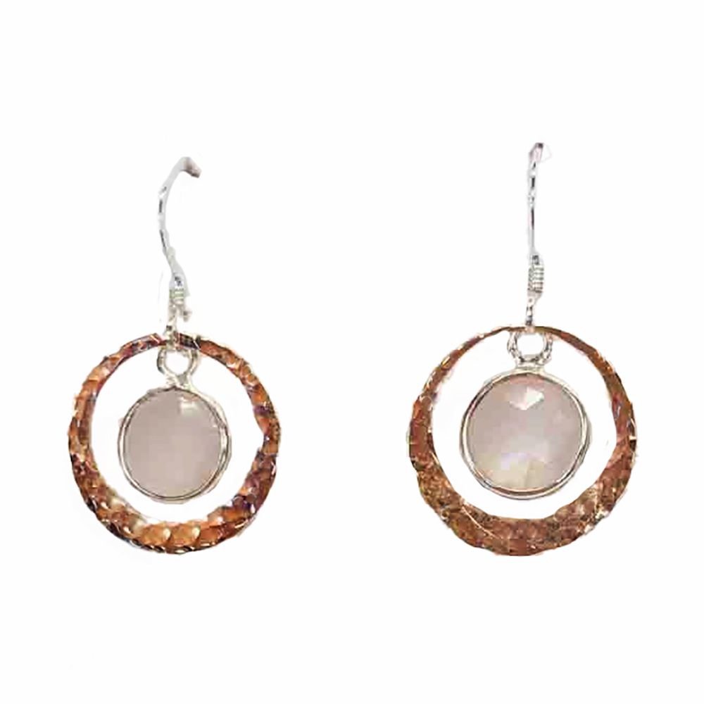 MIXED METALS QUARTZ EARRINGS