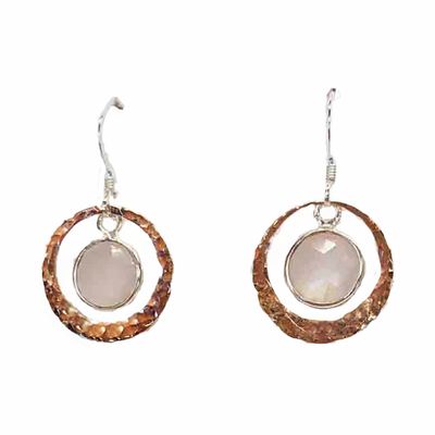 MIXED METALS QUARTZ EARRINGS