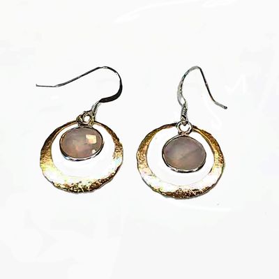 MIXED METALS QUARTZ EARRINGS